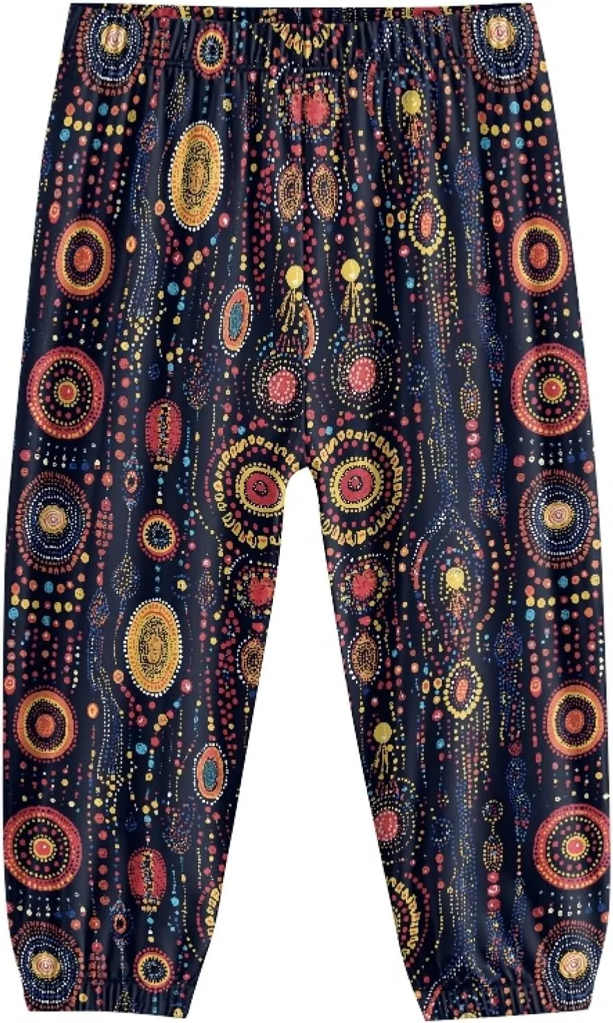 2 Pack Kids Harem Bloomers Pants Elastic Waist Bohemian Style Casual Baggy Ankle Trousers for Boys and Girls