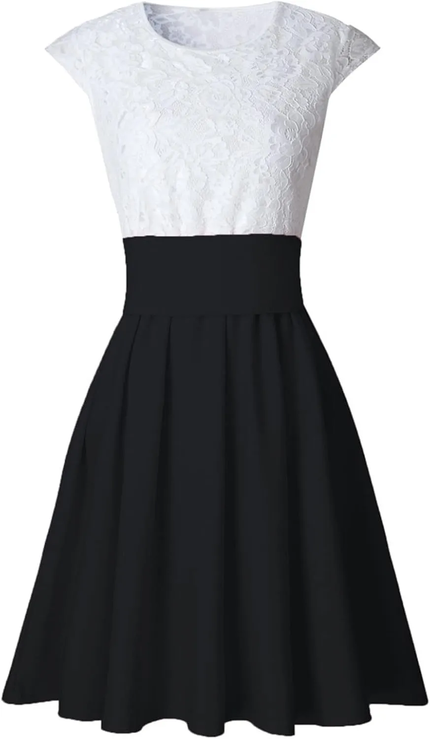 2023 Women's Summer Dress Sleeveless Ruffle Sleeve Round Neck Mini Dress Fashion Colorblock Flowy Tunic Dress