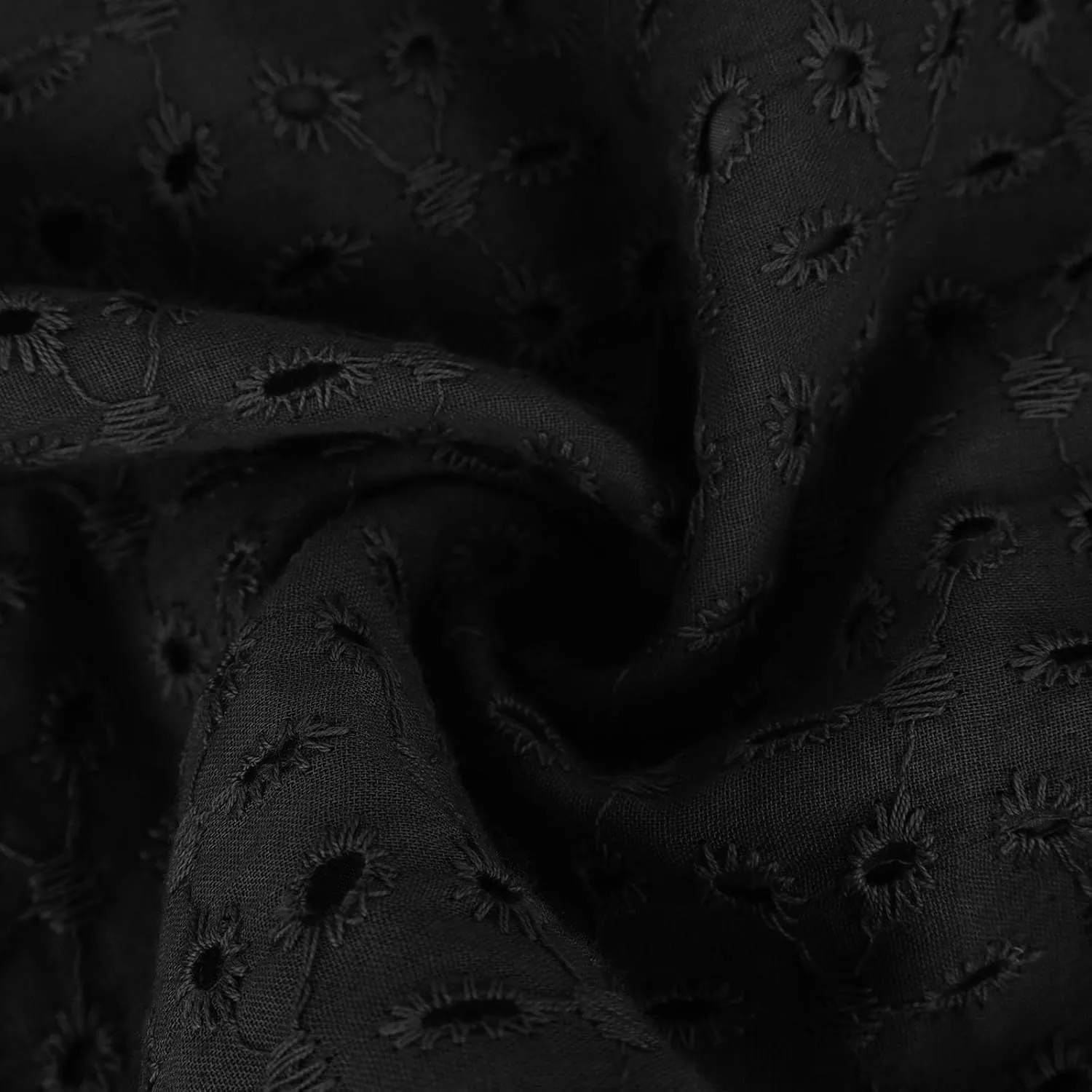 2025 Summer Dresses Women's Eyelet Lace Embroidered Smocked Waist Flutter Sleeve A Line Midi Dress Beach Sundress