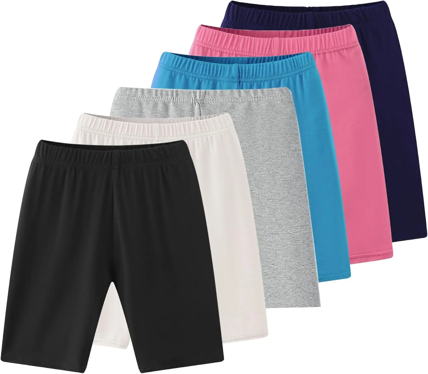 6-Pack Girls' Compression Spandex Shorts for 4-12-Year-Olds | Athletic Wear for Gym, Dance, Yoga, Volleyball & Bike Riding