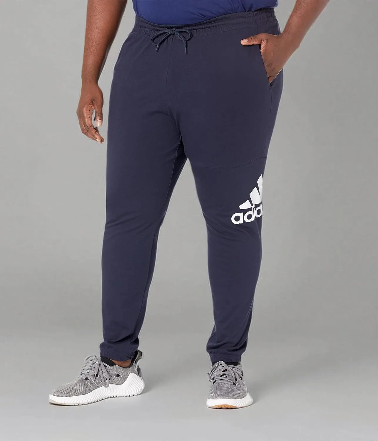 adidas Mens Essential Logo Tapered Badge Sweatpants Training Casual - Black