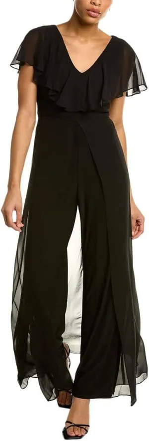 Adrianna Papell Womens Chiffon and Jersey Jumpsuit