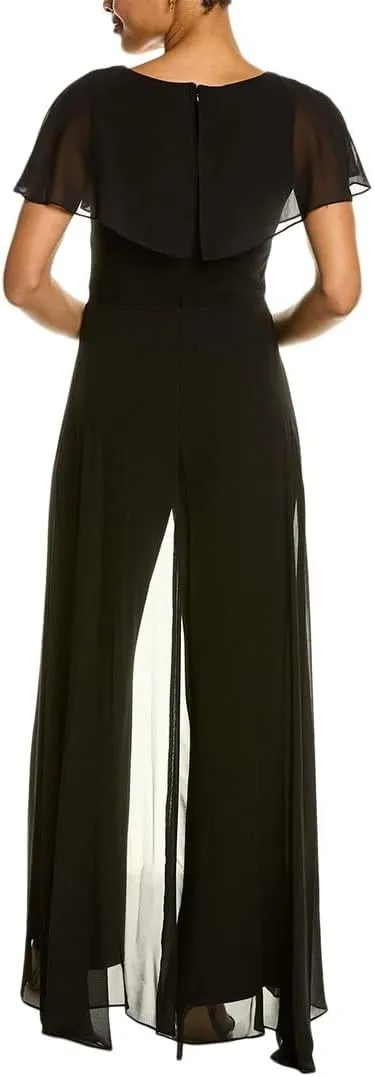 Adrianna Papell Womens Chiffon and Jersey Jumpsuit