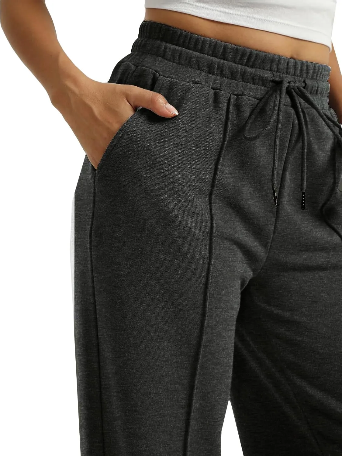 AIFARLD Wide Leg Sweatpants Women Baggy Sweat Pants Drawstring Athletic Joggers with Pockets High Waisted Loose