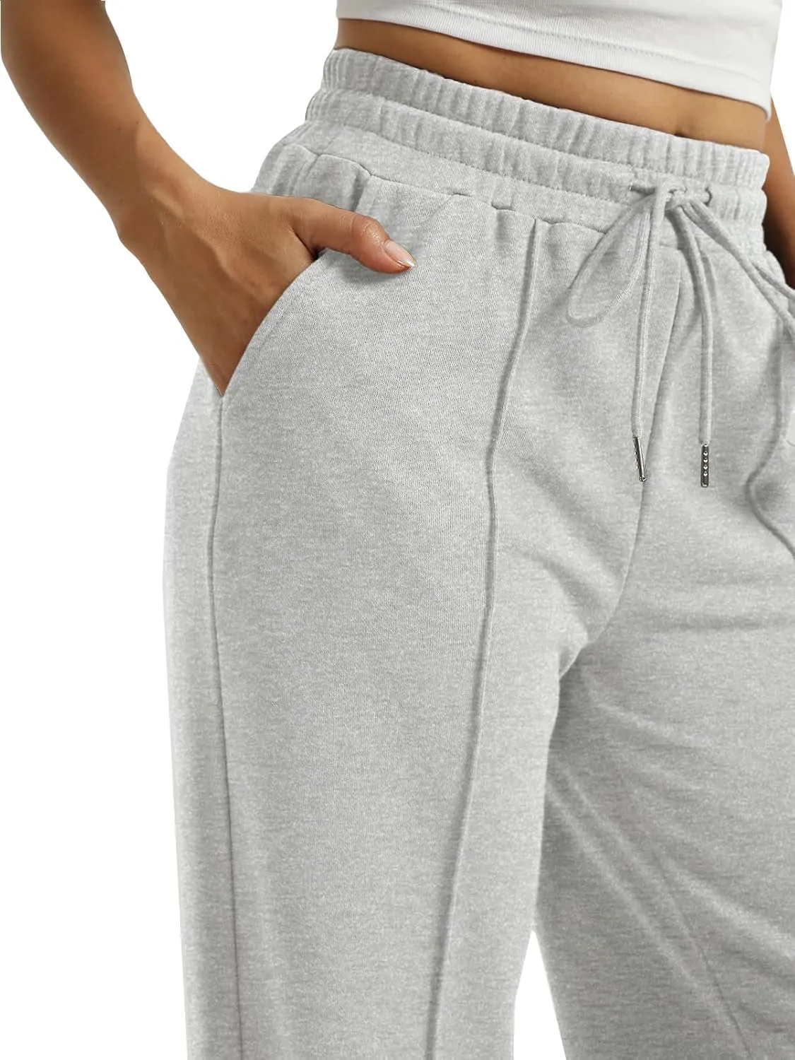 AIFARLD Wide Leg Sweatpants Women Baggy Sweat Pants Drawstring Athletic Joggers with Pockets High Waisted Loose