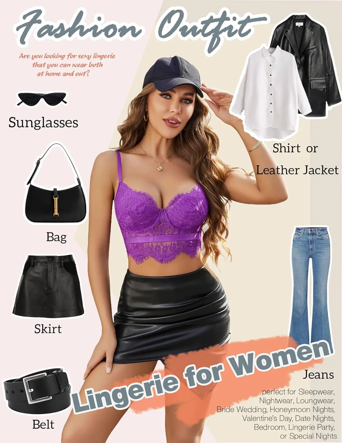 Avidlove Lace Bralettes for Women Y2k Strap Bustier Cami Top V Neck Camisole Lingerie