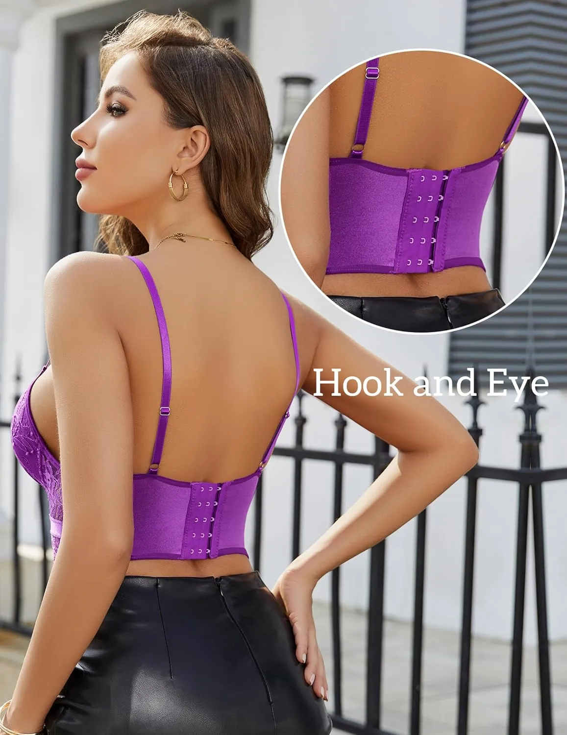 Avidlove Lace Bralettes for Women Y2k Strap Bustier Cami Top V Neck Camisole Lingerie