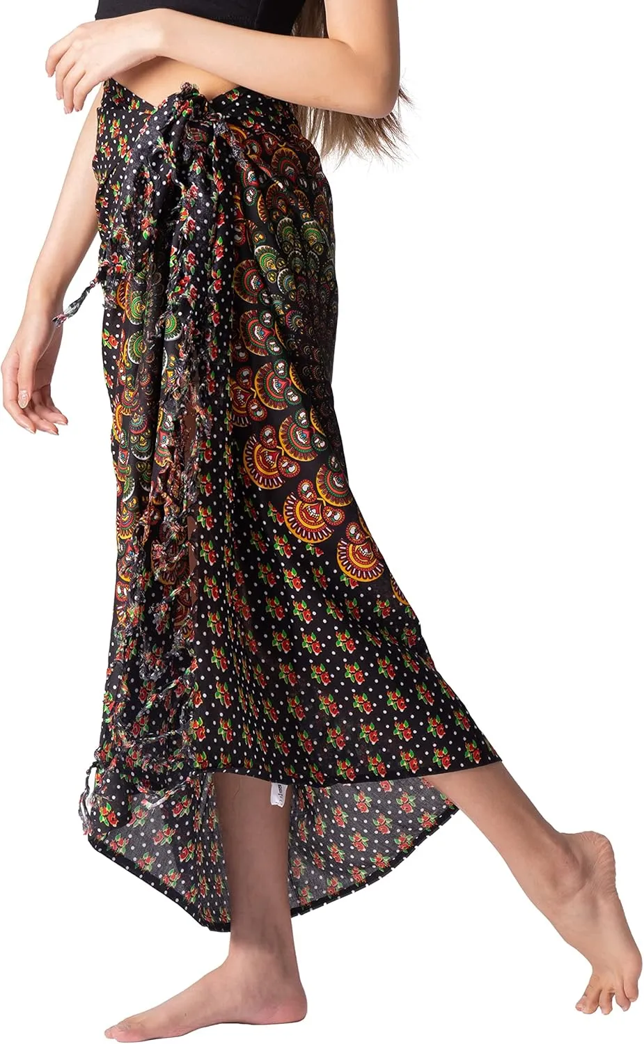 B BANGKOK PANTS Womens Boho Skirt Sarong Wrap Maxi Skirts Tie Up Waist Beach Cover Up