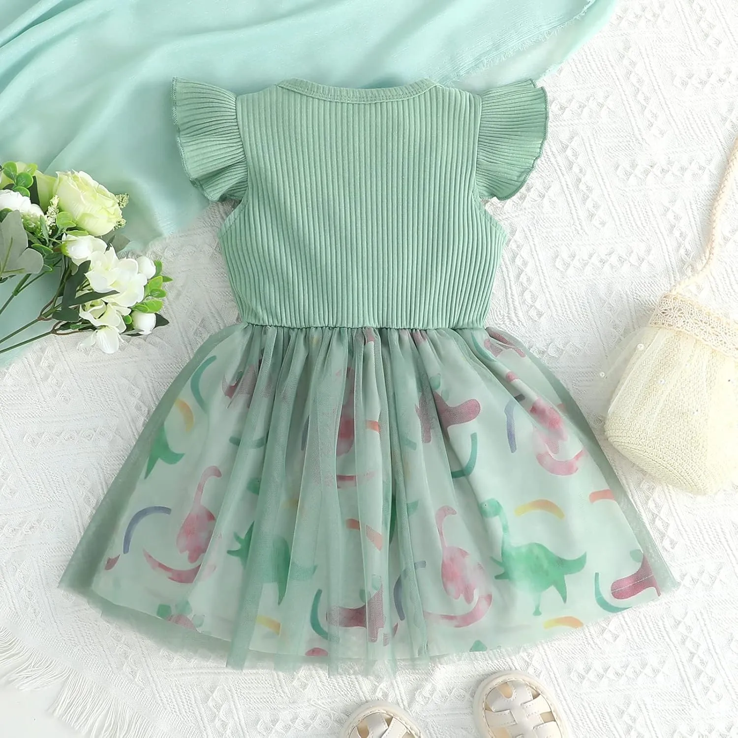 Baby Toddler Girls Fall Winter Long Sleeve Dress Floral Princess Casual Dress