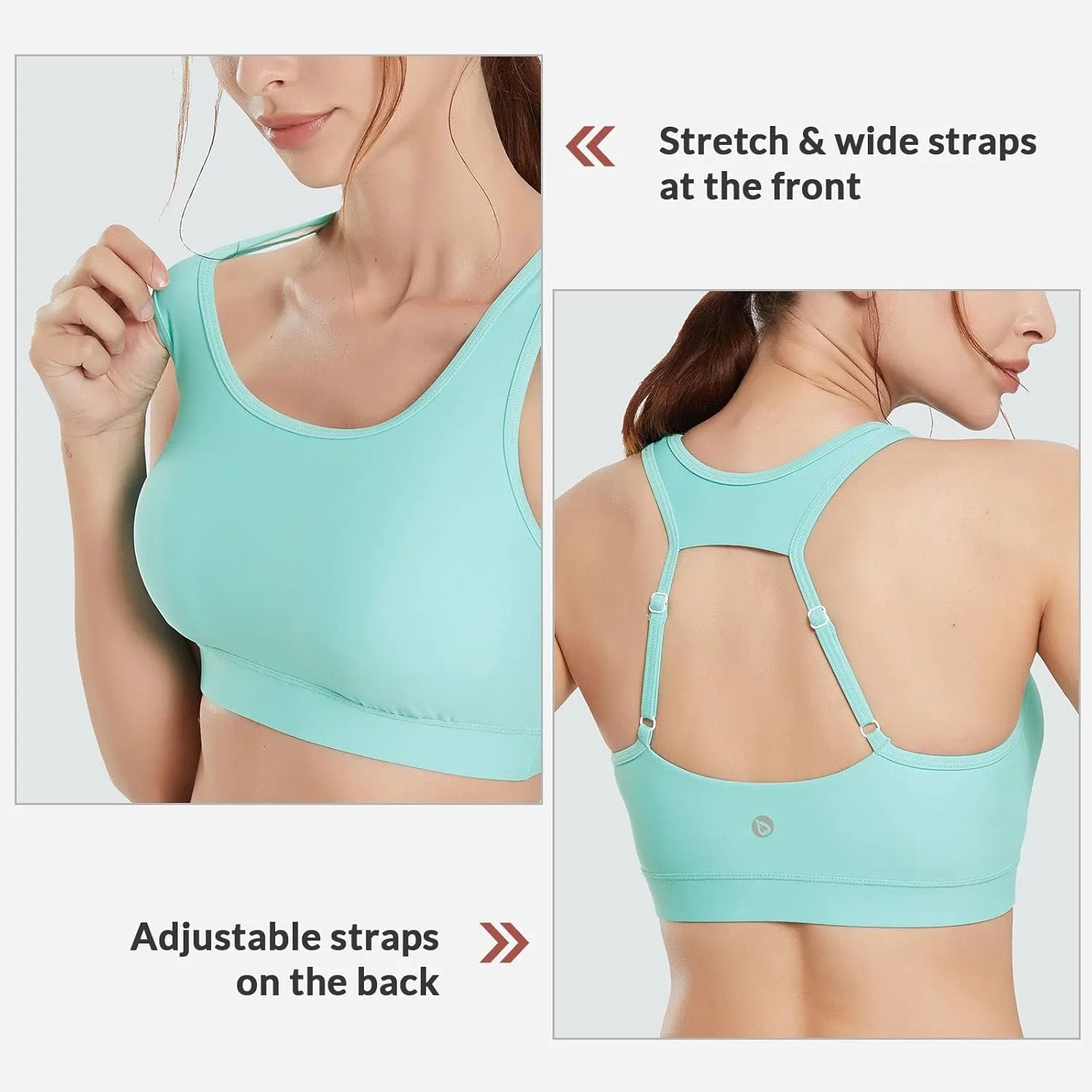 baleaf Women's UPF 50  Swim Bra Modest Bikini Top Quick Dry Workout Sport Bra Under Rash Guard