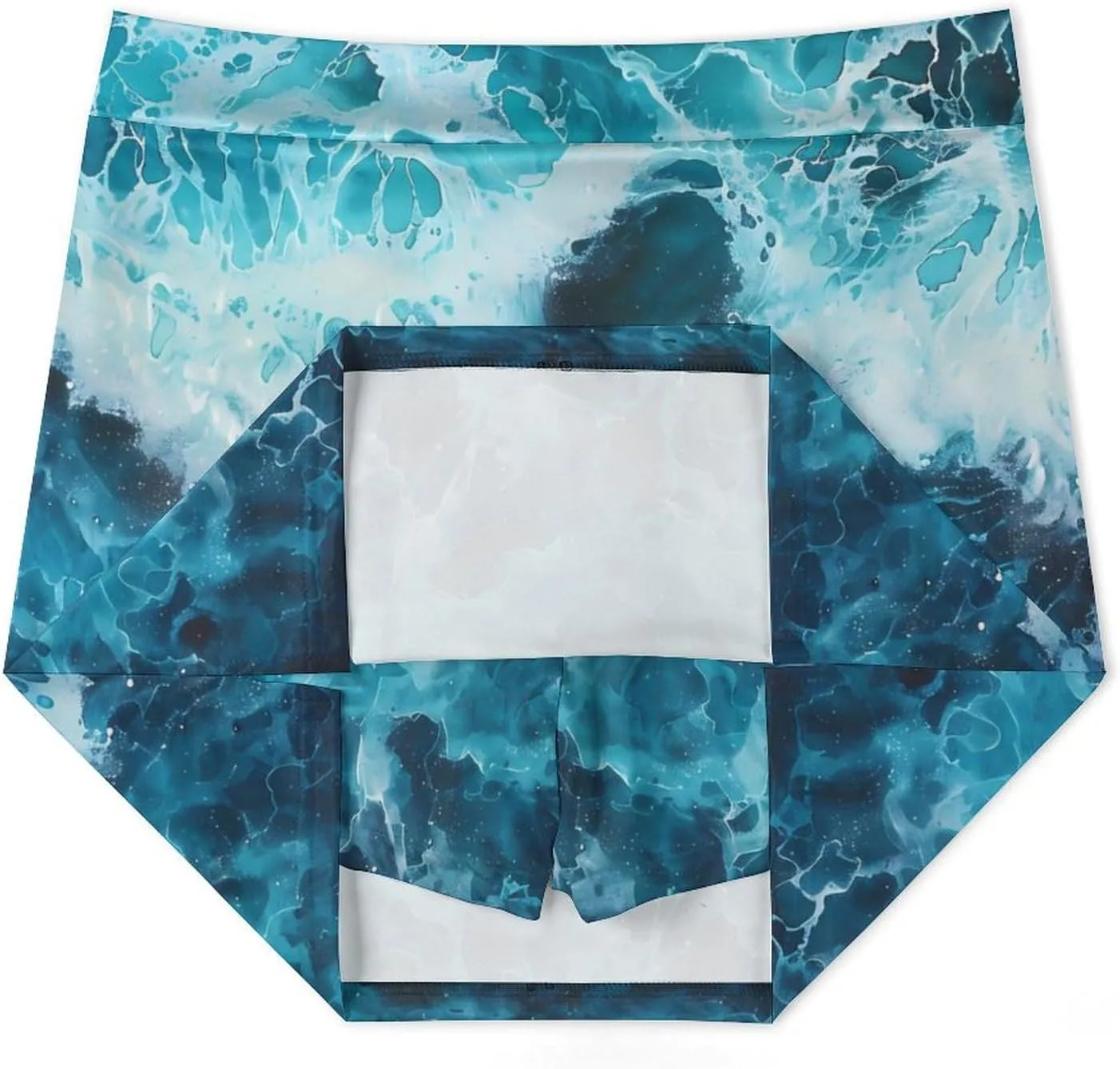 Blue Ocean Waves Women's Skort Athletic Skirt Golf Skorts A-line Skirts with Built-in Shorts Pockets