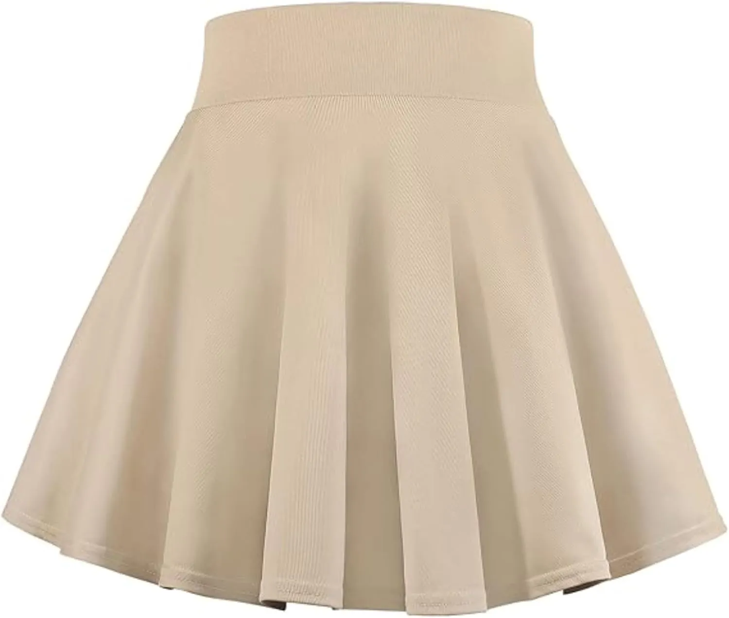 BOOPH Kids Girls Skirt Casual Mini Flare Plain Pleated Stretch Waist Skater Uniform Skirts