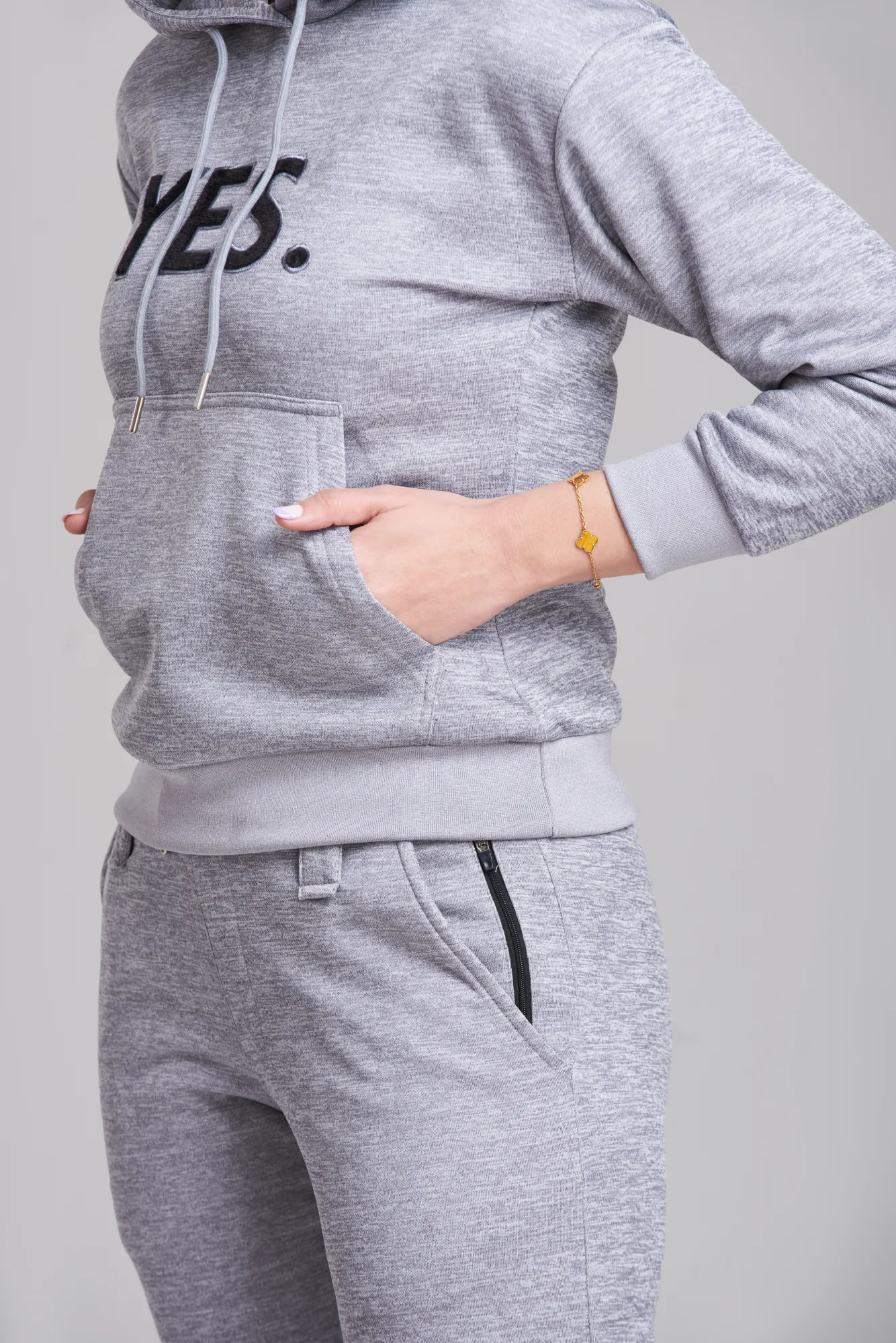 Braves-Vibes Gray Hoody Tracksuit - Women