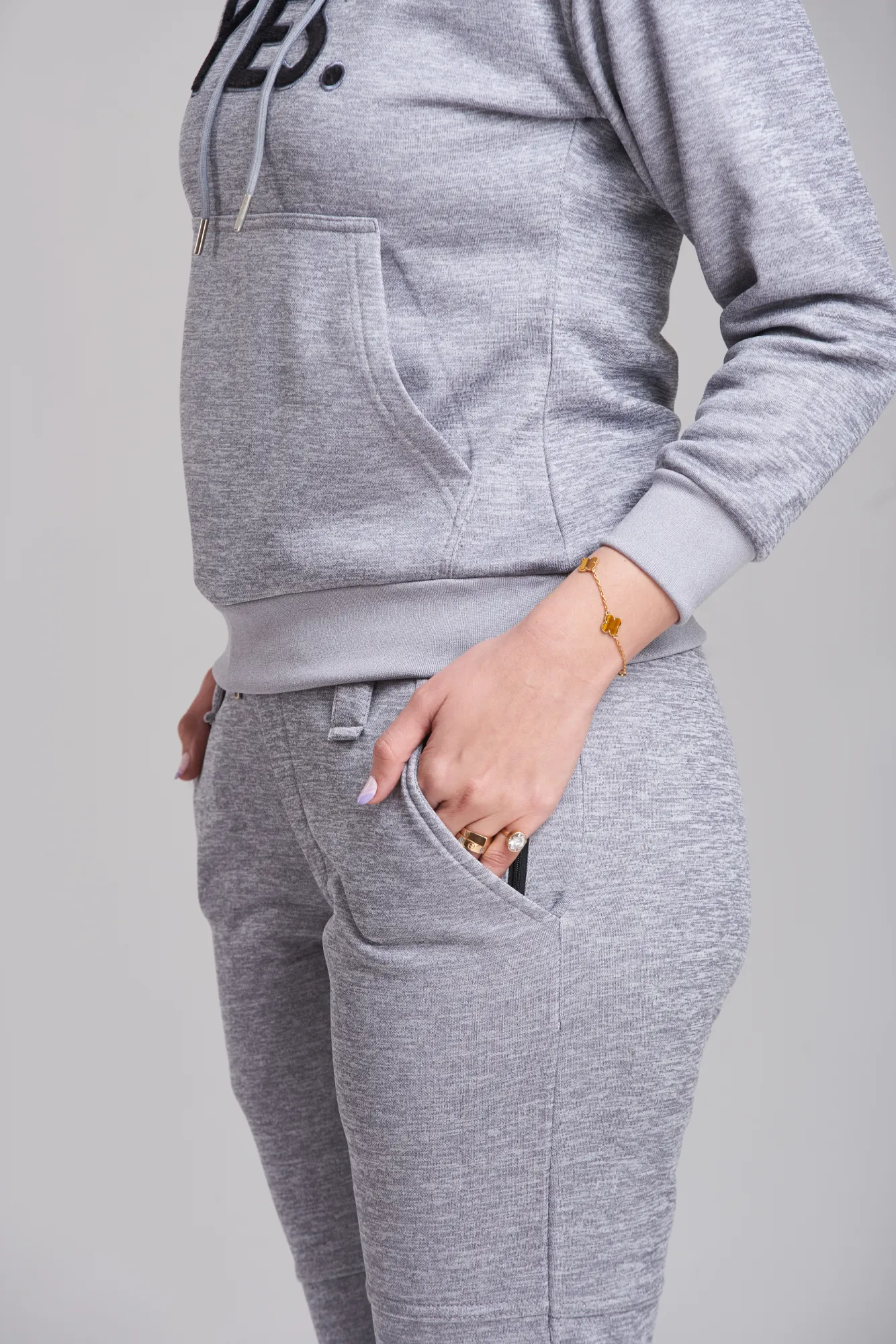 Braves-Vibes Gray Hoody Tracksuit - Women