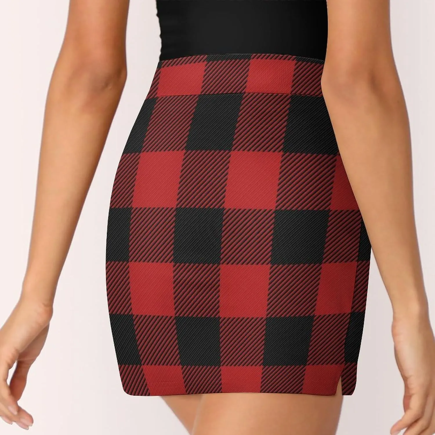 Buffalo Scottish Tartan Plaid Checkered Women's Skort Athletic Skirt Golf Skorts A-line Skirts with Built-in Shorts Pockets