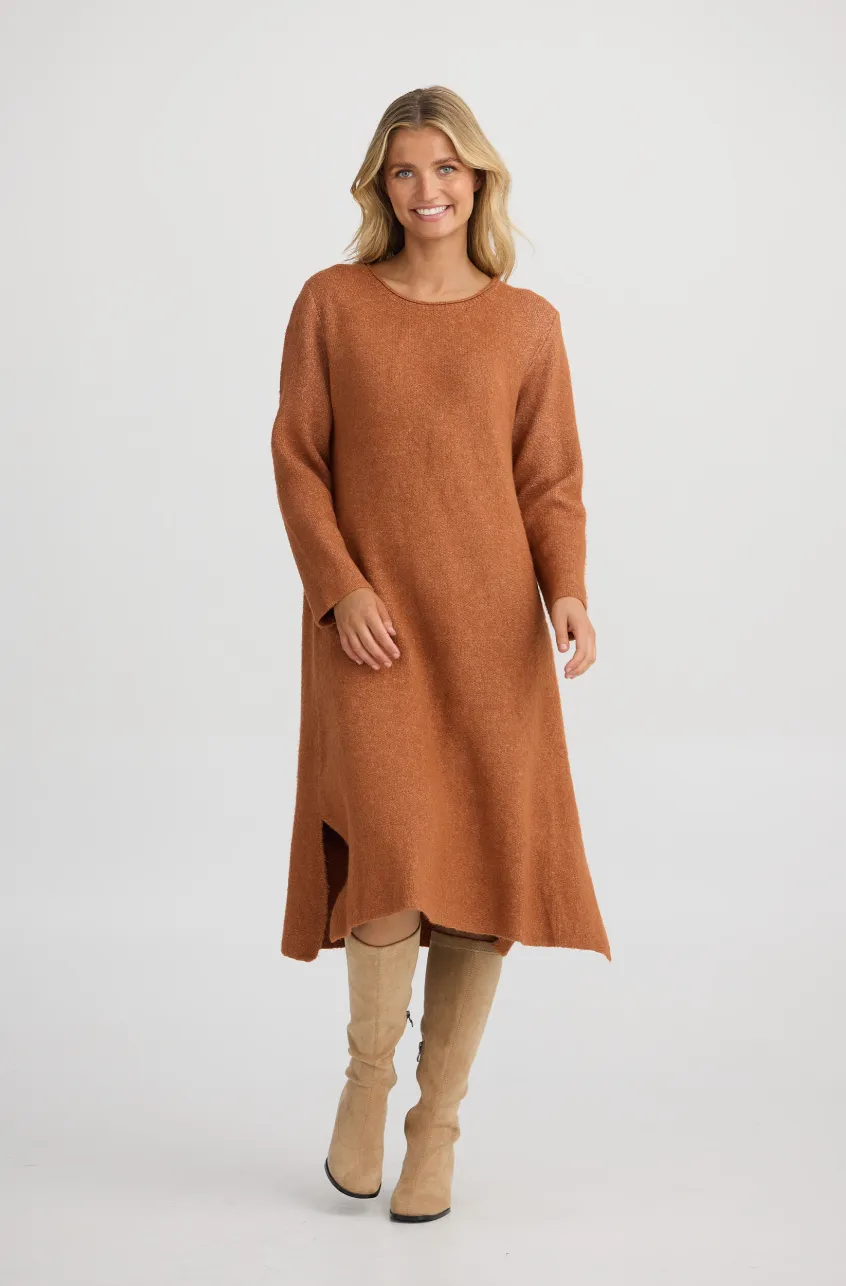 Camila Knit Dress - Rust