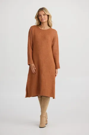 Camila Knit Dress - Rust
