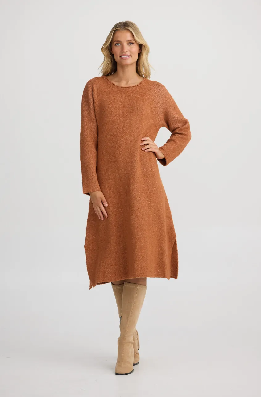 Camila Knit Dress - Rust