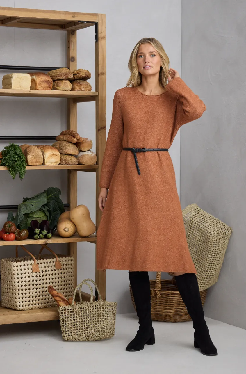 Camila Knit Dress - Rust