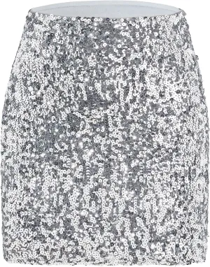 Century Star Sequin Skirt Sparkly Mini Skirts for Women High Waist Bodycon Glitter Club Night Out Party