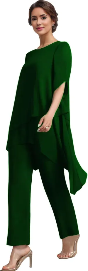 Chiffon Mother of The Bride Pant Suits for Women 2 PCS Pant Suits for Women Dressy 2025
