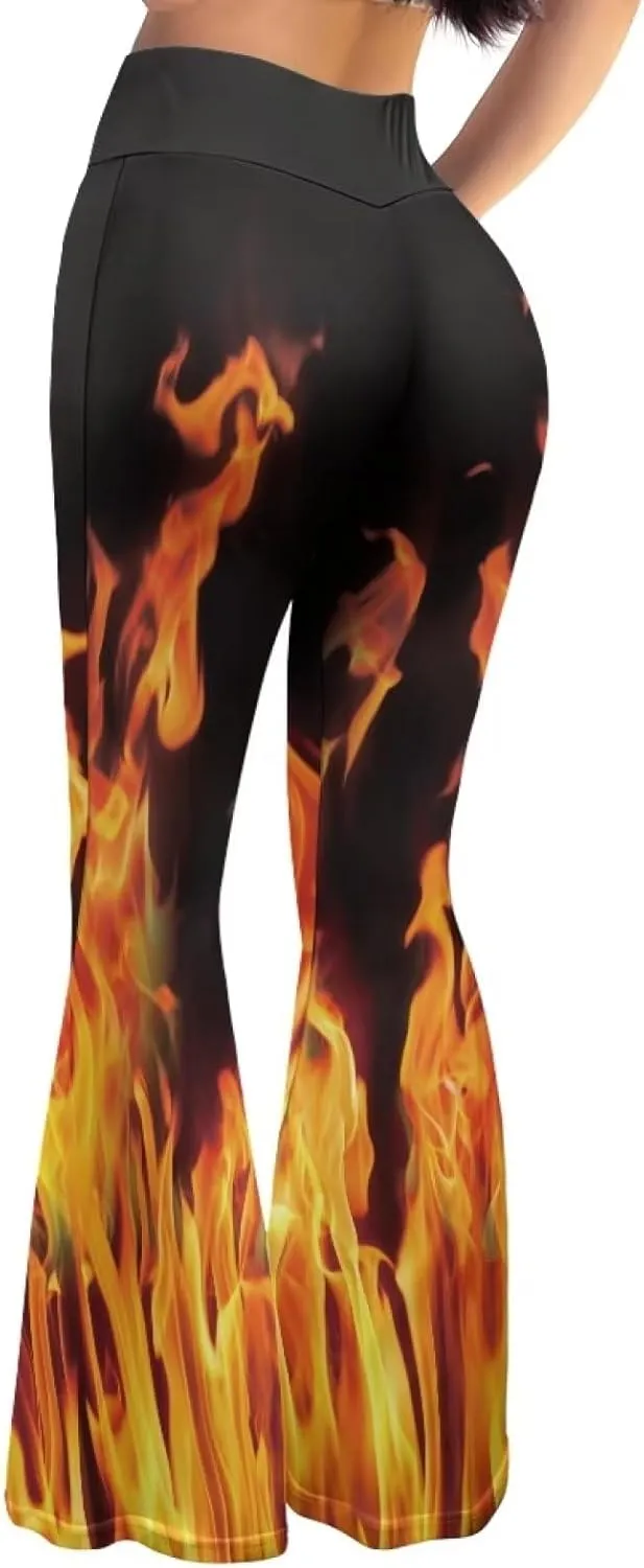 Christmas Flare Yoga Pants for Women High Waist Tummy Control Yoga Leggings Bootcut Workout PantS-2Xl