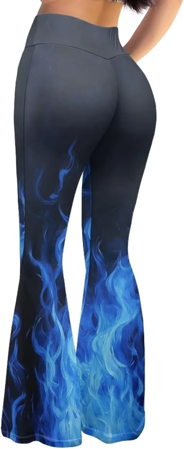 Christmas Flare Yoga Pants for Women High Waist Tummy Control Yoga Leggings Bootcut Workout PantS-2Xl
