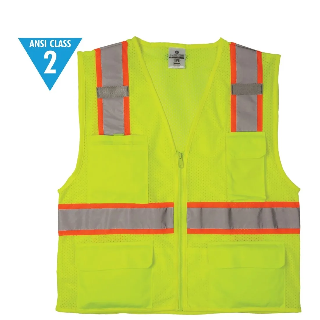 Class 2 Ultra-Cool Multi-Pocket Vest - Lime - 3X