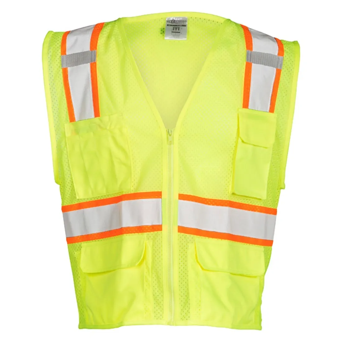 Class 2 Ultra-Cool Multi-Pocket Vest - Lime - 3X