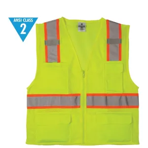 Class 2 Ultra-Cool Multi-Pocket Vest - Lime - 3X