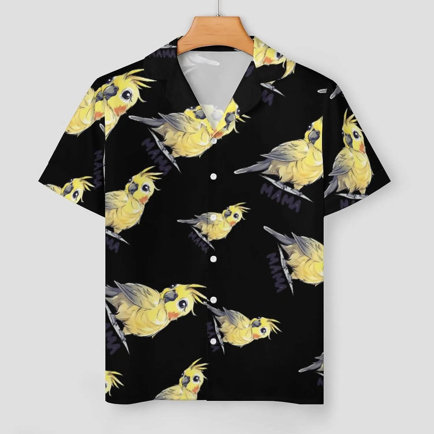 Cockatiels Mom Women's Satin Pajama Set Short Sleeve Button Down Sleepwear Loungewear Pj Set