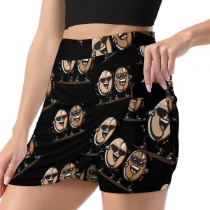 Coffee Beans Women's Skort Athletic Skirt Golf Skorts A-line Skirts with Built-in Shorts Pockets