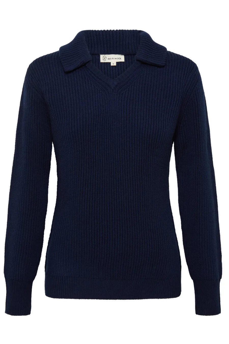 Collar V Neck Sweater Navy