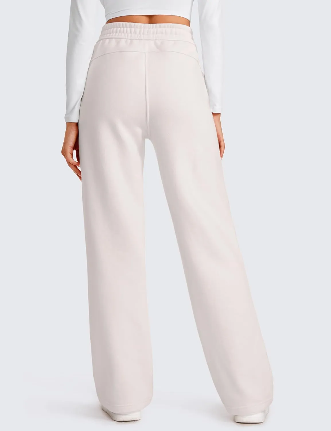 CRZ YOGA Cotton Fleece Lined Sweatpants Women 30" Straight Leg Casual Lounge Sweat Pants for Women