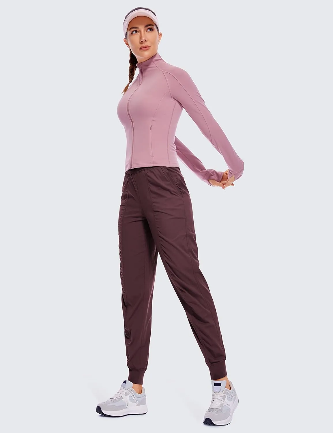 CRZ YOGA Lightweight Workout Joggers for Women, High Waisted Outdoor Running Casual Track Pants with Pockets
