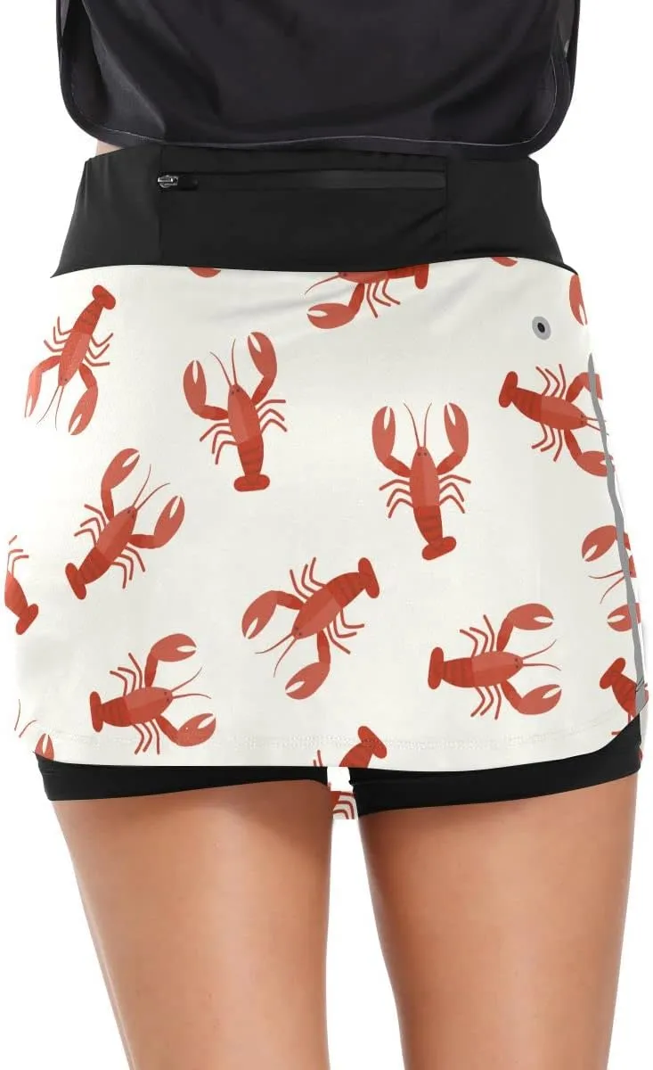 Cute Three Gnome Independence Day Women's Golf Tennis Skort Classic Athletic Skirt Everyday Casual Skort with Pockets