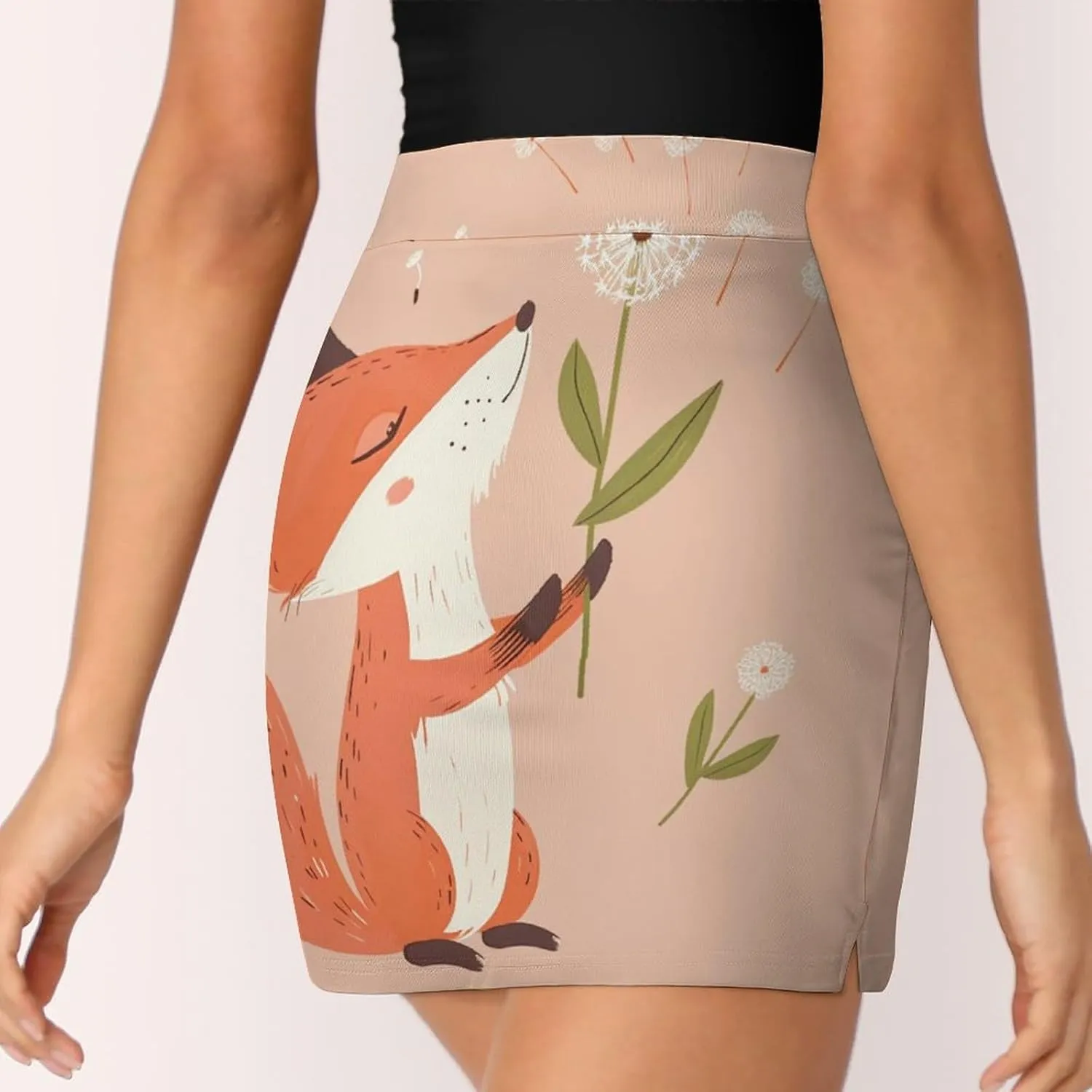 Dandelion Fox Animal Women's Skort Athletic Skirt Golf Skorts A-line Skirts with Built-in Shorts Pockets