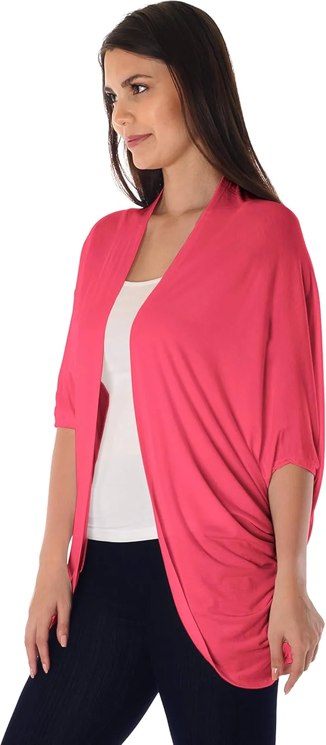 DFF Shop Women's Batwing Half Sleeve Open Cardigan (Size: S- 5X)