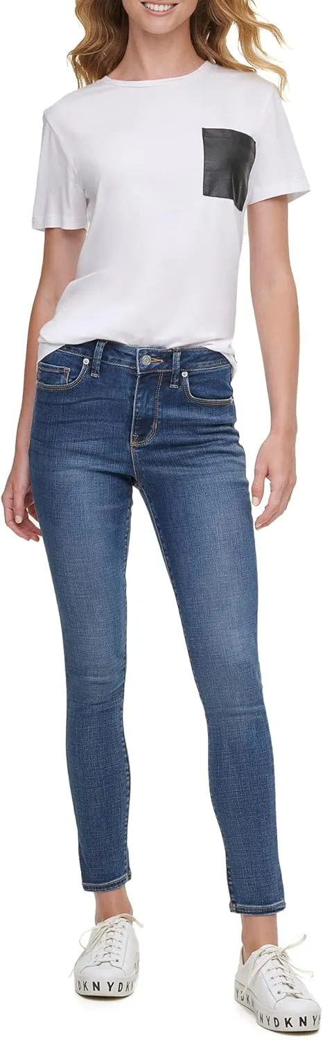 DKNY Womens Delancey High Rise Skinny Jeans