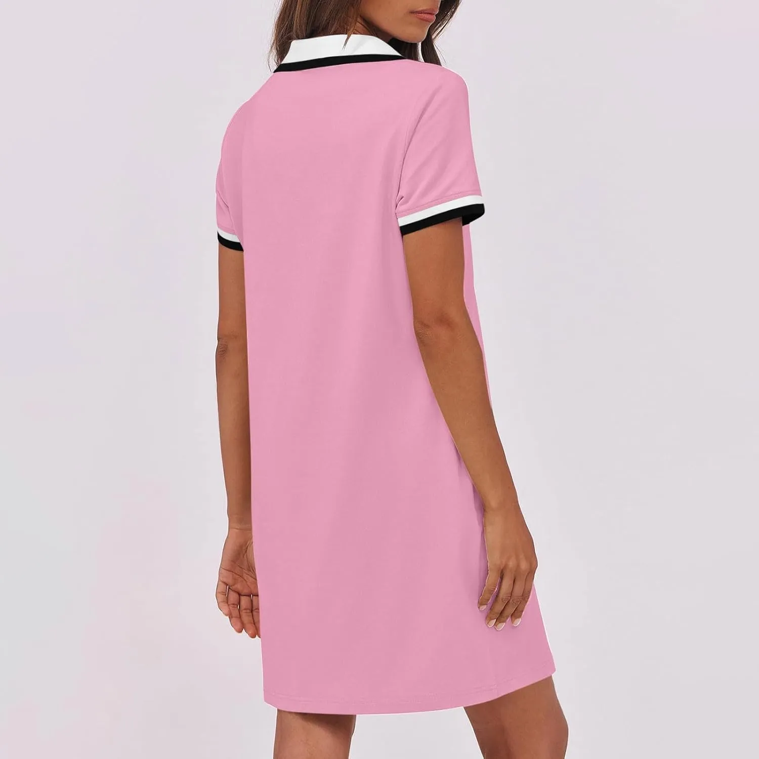 Dresses for Women 2025 Short Sleeve V Neck Casual Lapel Sundress Summer Tennis Golf Mini Shirt Dress with Pockets