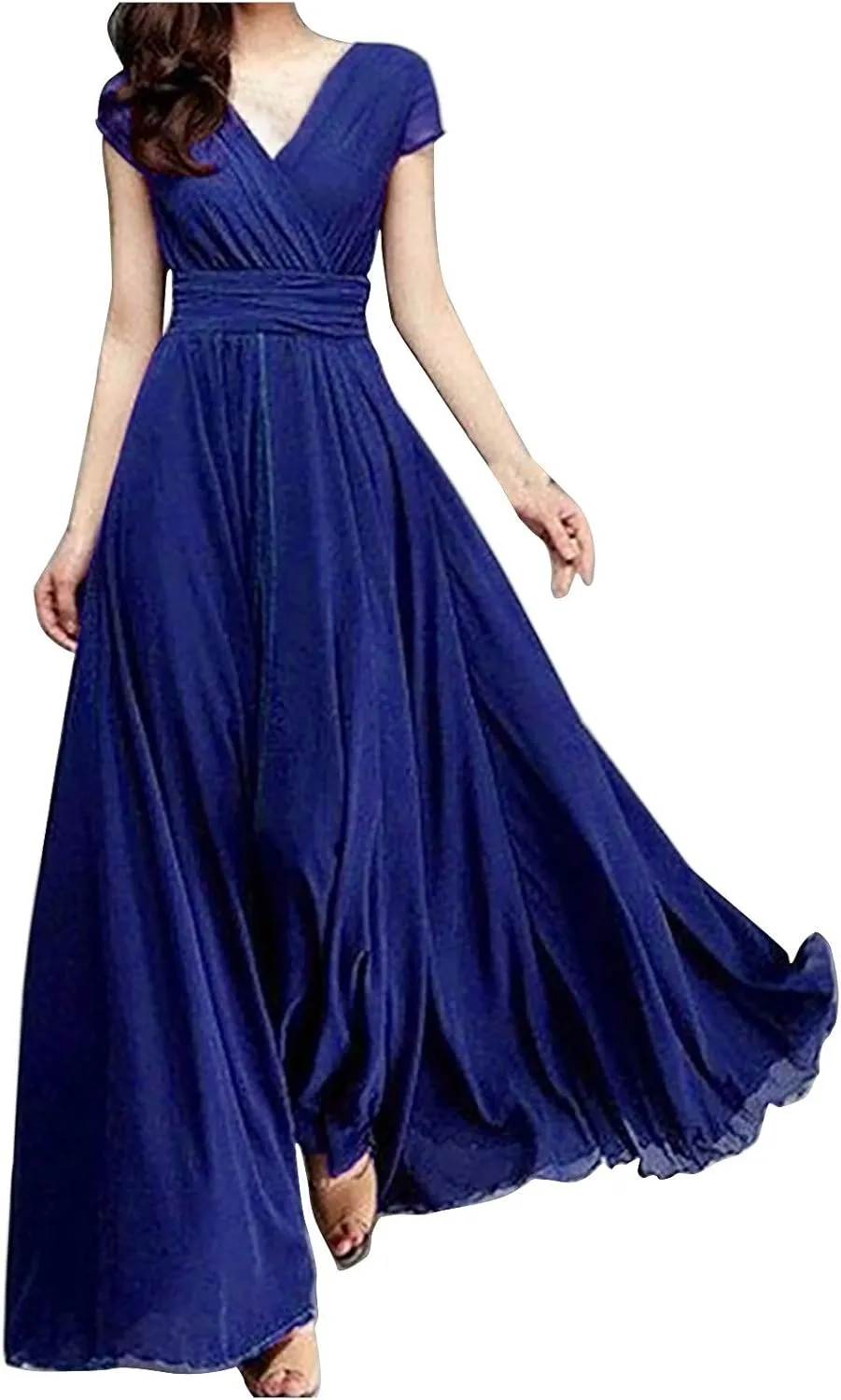 Dresses for Women Plus Size Casual Elegant Dress Spring Bodycon Dresses Flowy Swing V Neck Wedding Guest Party Dress