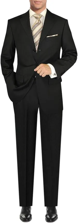 DTI GV Executive Men's Italian Wool 3 Button Suit 2 Piece Set Jacket Pant Stripe