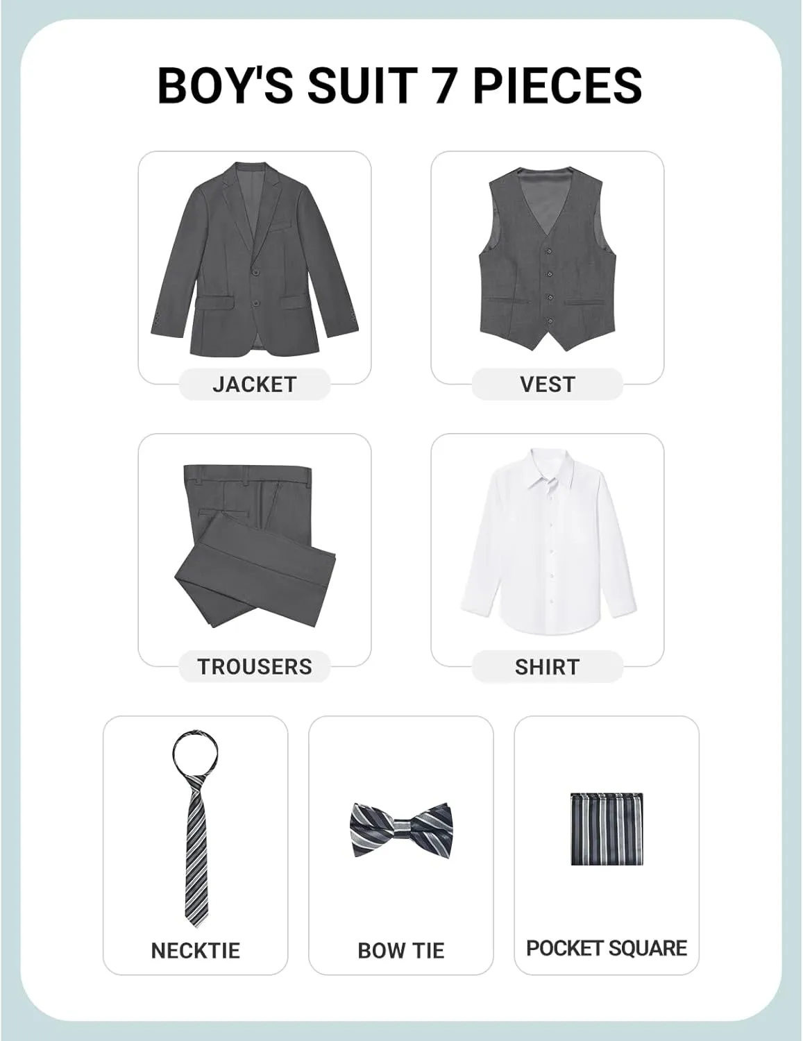 ELPA ELPA Boys Slim Fit Suit Kids Formal Suits Set for Boys Youth Suit Ring Bearer Outfit