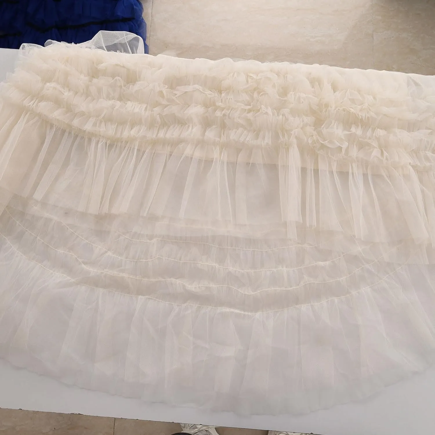 Fairy Tulle Midi Skirts for Women High Waist Ruffle Swing Aline Tutu Skirt Spring Summer Long Half Dress Outfits