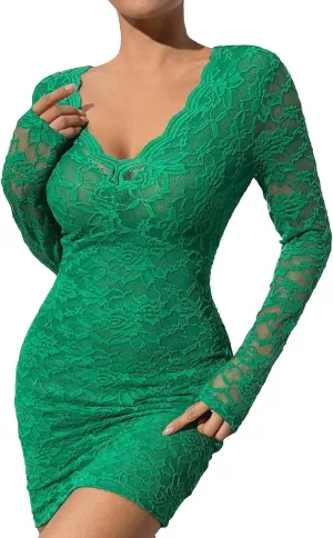 Fashion Plus Size Lace Dress Chiffon Wrap V Neck Bodycon Pencil Dresses Women Cocktail Party Guest Mini Dress Clubwear