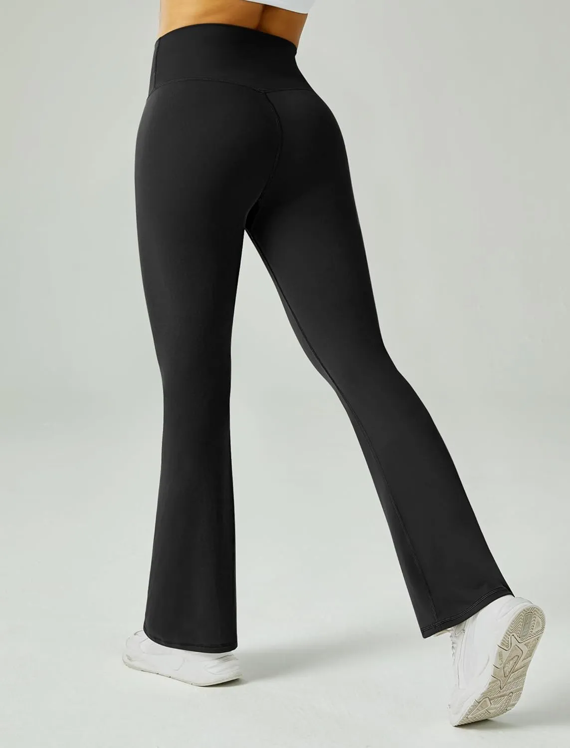 FireSwan Women's Flare Yoga Pants V Waist Flared Leggings High Waisted Bootcut Workout Pants Tummy Control