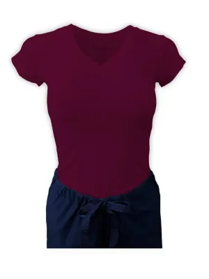 Flexibilitee Women's V-Neck Short Sleeve Tee | Magenta