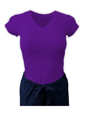 Flexibilitee Women's V-Neck Short Sleeve Tee | Purple