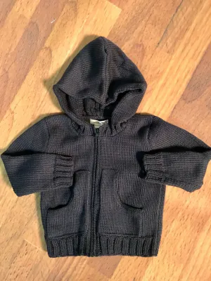 Front Zip Hooded Sweater Month Sizes 2h Handknits