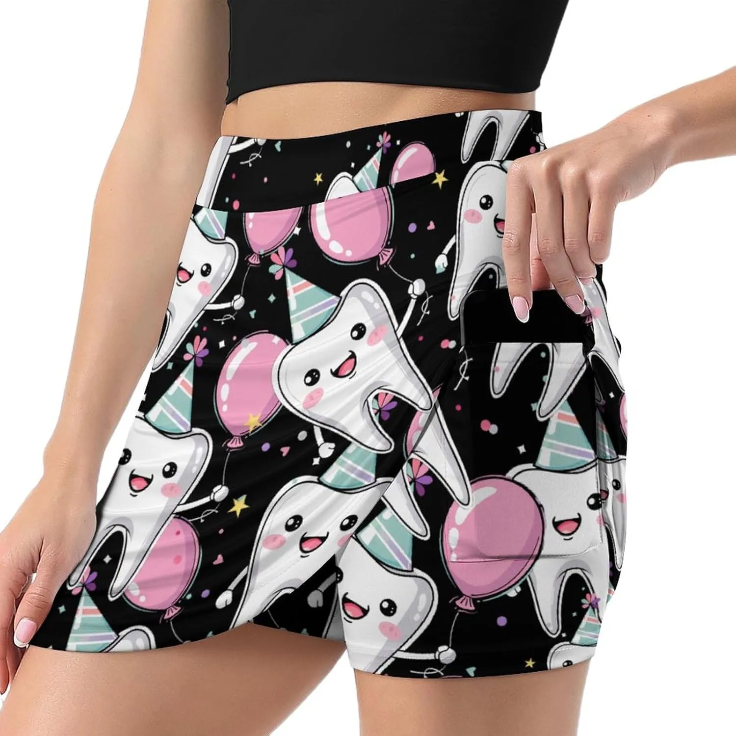 Funny Tooth Women's Skort Athletic Skirt Golf Skorts A-line Skirts with Built-in Shorts Pockets